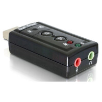Delock USB Sound Adapter 7.1 - 2x3.5mm - USB2.0 - Schwarz