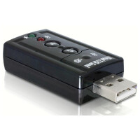 Delock USB Sound Adapter 7.1 - 2x3.5mm - USB2.0 - Schwarz