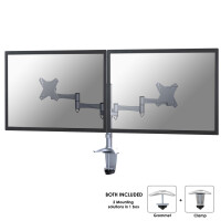 Neomounts by Newstar Flachbild Tischhalterung - Klemme /Bolzen - 9 kg - 25,4 cm (10 Zoll) - 68,6 cm (27 Zoll) - 100 x 100 mm - Silber