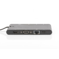 DIGITUS DA-70865 - Universal Travel Docking Station, USB-C, 9-Port 2x Video, 2x USB-C, 2x USB3.0, RJ45,2x Kartenleser