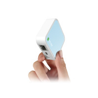 TP-LINK TL-WR802N - Wi-Fi 4 (802.11n) - Einzelband (2,4GHz) - Eingebauter Ethernet-Anschluss - Blau - Weiß - Tabletop-Router