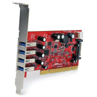 StarTech.com 4 Port USB 3.0 PCI Schnittstellenkarte- PCI...