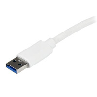 StarTech.com USB 3.0 Gigabit Ethernet Lan Adapter mit USB Port - Wei&szlig; - Verkabelt - RJ-45 - USB - 5000 Mbit/s - Wei&szlig;