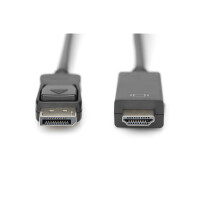 DIGITUS AK-340303-030-S - Displayport Adapterkabel, DP - HDMI Typ A St/St, 3.0m, w/lock, DP 1.2_HDMI2.0, 4K/60Hz,CE,sw