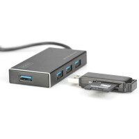 DIGITUS DA-70240-1 - USB 3.0 Hub, 4-port Incl. 5V/2A power supply, Aluminium Gehäuse