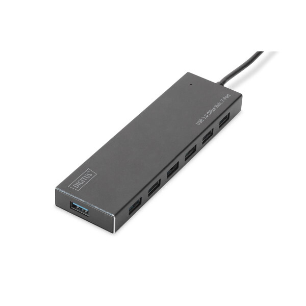 DIGITUS DA-70241-1 - USB 3.0 Hub, 7-port Inkl. 5V/3,5A Netzteil, Aluminium Gehäuse
