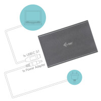 i-tec MySafe USB 3.0 / USB-C 3.1 Gen. 2 - externes Gehäuse - SSD-Gehäuse - M.2 - Serial ATA III - 10 Gbit/s - USB Konnektivität - Aluminium