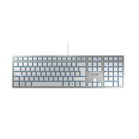 Cherry KC 6000 SLIM Kabelgebundene Tastatur - Silber/ Wei&szlig; - USB (QWERTZ - DE) - Standard - Verkabelt - USB - QWERTZ - Silber