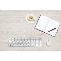 Cherry KC 6000 SLIM Kabelgebundene Tastatur - Silber/...