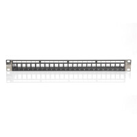 DIGITUS DN-91411-LF - Modular Patch Panel, geschirmt, 24-port blank, 1HE, Rack Mount, transp. Logofelder, sw