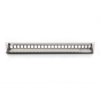 DIGITUS DN-91411-LF - Modular Patch Panel, geschirmt, 24-port blank, 1HE, Rack Mount, transp. Logofelder, sw