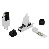 DIGITUS DN-93633 - CAT 6A Stecker für Feldmontage, ungeschirmt AWG 27/7 bis 22/1, Massiv- und Litzenleiter
