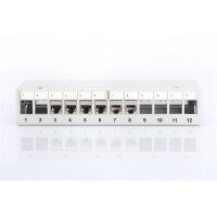 DIGITUS DN-93706 - Modular Desktop Patch Panel, geschirmt 12-Port, Lichtgrau