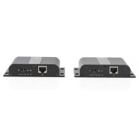 DIGITUS DS-55122 - 4K HDMI Extender Set über IP, 4K*2K@30Hz via Netzwerkkabel (CAT 5/5e/6/7), schwarz