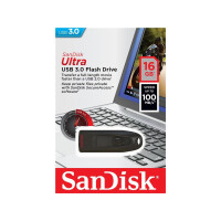SanDisk Ultra - 16 GB - USB Typ-A - 3.2 Gen 1 (3.1 Gen 1) - 100 MB/s - Dia - Schwarz