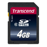 Transcend TS4GSDHC10 - 4 GB - SDHC - Klasse 10 - NAND - 30 MB/s - Schwarz