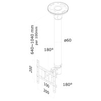 Neomounts FPMA-C200 - Befestigungskit ( Deckenmontage ) f&uuml;r LCD-Display - Schwarz