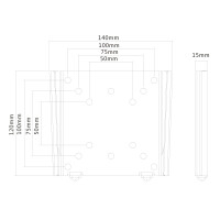 Neomounts by Newstar Flachbild Wandhalterung - 25,4 cm (10 Zoll) - 76,2 cm (30 Zoll) - 30 kg - 50 x 50 mm - 100 x 100 mm - Schwarz