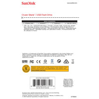 SanDisk Cruzer Blade - 64 GB - USB Typ-A - 2.0 - Ohne Deckel - 2,5 g - Schwarz - Rot