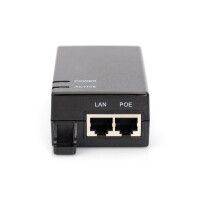 DIGITUS DN-95102-1 - Gigabit Ethernet PoE Injector, 802.3af Power Pins:4/5(+),7/8(-), 15.4W