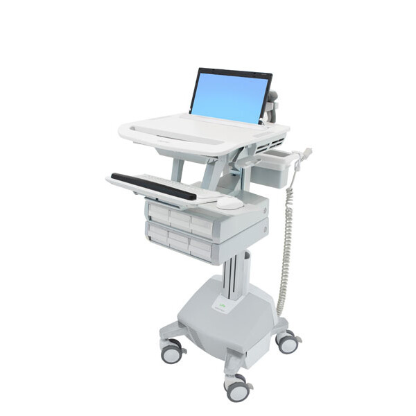 Ergotron StyleView - Multimedia-Wagen - Aluminium - Grau - Weiß - Aluminium - Kunststoff - Zink Stahl - Notebook - 9,1 kg - 43,9 cm (17.3 Zoll)