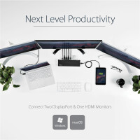 StarTech.com Drei Monitor USB 3.0 Docking Station mit 2x 4K DisplayPort & HDMI, 5x USB-A H