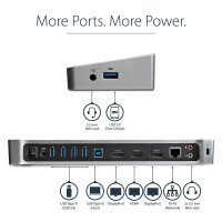 StarTech.com Drei Monitor USB 3.0 Docking Station mit 2x 4K DisplayPort & HDMI, 5x USB-A H