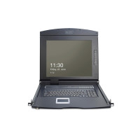 DIGITUS DS-72210-2GE - Modulare Konsole mit 17" TFT (43,2cm), 8-Port KVM & Touchpad, DE Tastatur, RAL 9005 sw