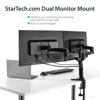 StarTech.com Dual Monitorhalterung mit verstellbaren Armen - Monitor Tischhalterung höhenverstellbar - Klemme - 13,6 kg - 30,5 cm (12 Zoll) - 61 cm (24 Zoll) - 100 x 100 mm - Schwarz