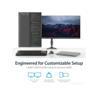 StarTech.com Dual Monitorhalterung mit verstellbaren Armen - Monitor Tischhalterung höhenverstellbar - Klemme - 13,6 kg - 30,5 cm (12 Zoll) - 61 cm (24 Zoll) - 100 x 100 mm - Schwarz