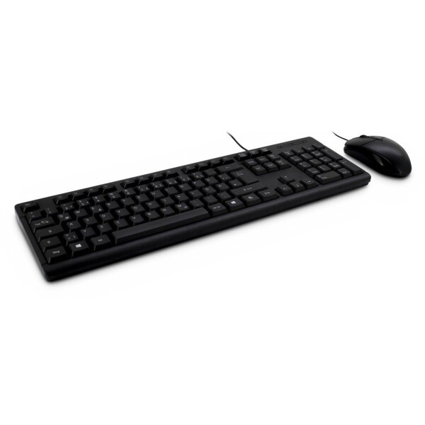Inter-Tech KB-118 EN - Standard - Verkabelt - USB - QWERTY - Schwarz - Maus enthalten