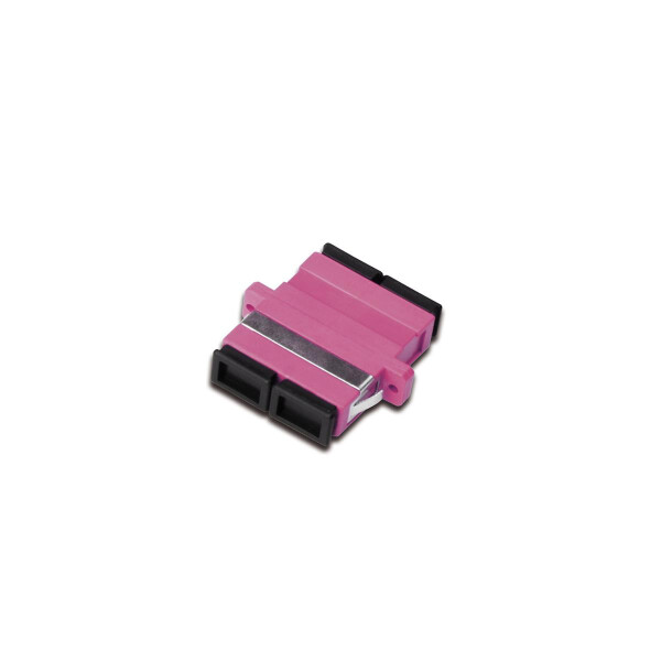 DIGITUS DN-96018-1 - LWL Kupplung, Duplex, SC zu SC, MM OM4 , Violett Keramikhülse, Kunststoffgehäuse, inkl. Schrauben