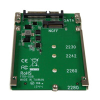 StarTech.com M.2 SSD auf 2.5 Zoll SATA Adapter / Konverter - SATA - M.2 - Grün - CE - FCC - 6 Gbit/s - -40 - 85 °C