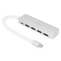 USB Hub  4x USB 3.0  1x USB C USB Typ C Anschlu&szlig;, Aluminium