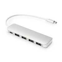 USB Hub  4x USB 3.0  1x USB C USB Typ C Anschluß, Aluminium