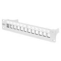 10&quot; Patchpanel Modular 12port 1HE, RAL7035, geschirmt