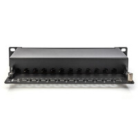 CAT.6A  Patchpanel,12xRJ45 STP 10", RAL9005, 10GBit