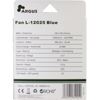 Inter-Tech L-12025 - Ventilator - 12 cm - 1200 RPM - 20 dB - 59,46 cfm - 54 m³/h