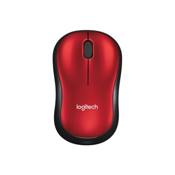 Logitech M185 - Beidhändig - Optisch - RF Wireless - 1000 DPI - Schwarz - Rot