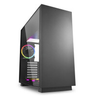 Sharkoon Pure Steel - Midi ATX Tower - PC - Stahl - Geh&auml;rtetes Glas - Schwarz - ATX,CEB,EATX,EEB,Micro ATX,Mini-ITX - Multi