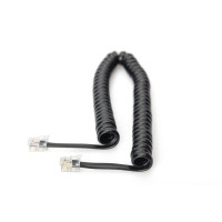 Modularanschlusskabel 2M Spiralkabel, 4P4C, black