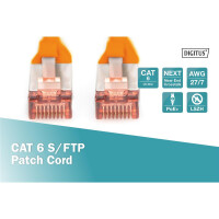 DK-1644-010/OR - CAT 6 S-FTP Patchkabel, Cu, LSZH AWG 27/7,  1 m,  Orange