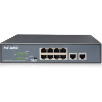 PoE Switch  8x10/100 2 Uplinks, mit VLAN Funktion