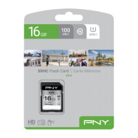 PNY Elite - 16 GB - SDHC - Klasse 10 - UHS-I - Class 1 (U1) - Schwarz