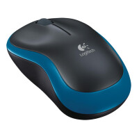 Logitech LGT-M185B - Beidhändig - Optisch - RF Wireless - 1000 DPI - Schwarz - Blau