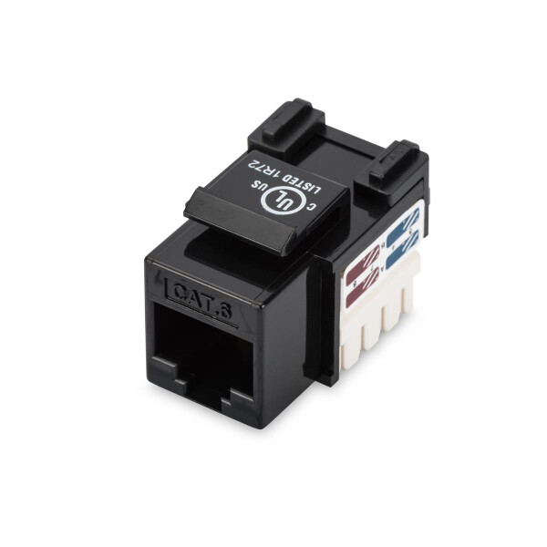DIGITUS DN-93601 - CAT 6 Keystone Modul, ungeschirmt RJ45 zu LSA, Farbe Schwarz