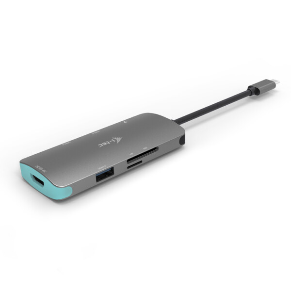 i-tec Metal USB-C Nano Dock 4K HDMI + Power Delivery 100 W - Verkabelt - USB 3.2 Gen 1 (3.1 Gen 1) Type-C - 100 W - Silber - Türkis - MicroSD (TransFlash) - SD - 3840 x 2160 Pixel