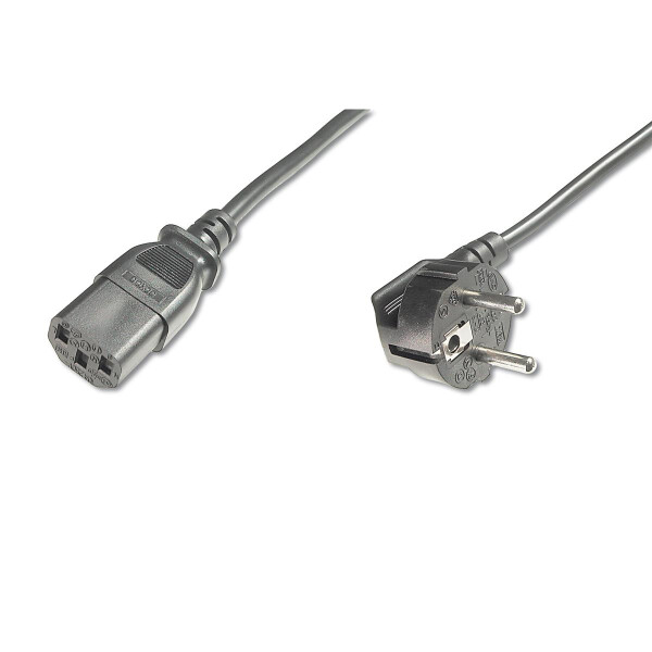 Power C.Schuko 90°- C13  2,50m M/F,2.50m, H05VV-F3G 1.0qmm