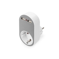 Stecker Lade-Adapter 1x Schuko,2xUSB Ports,5V,2,1A