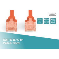 Patchk.Cat.6  2m U/UTP ROT 4x2xAWG26, PVC